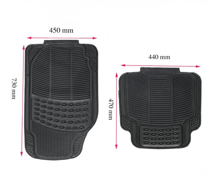 Ensemble de 4 tapis amovibles et imperméables XONE TANK antidérapant PVC TA031