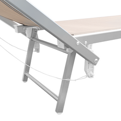Lettino Prendisole LUXURIOUS Parasole Alluminio Schienale Reclinabile 180X60X40
