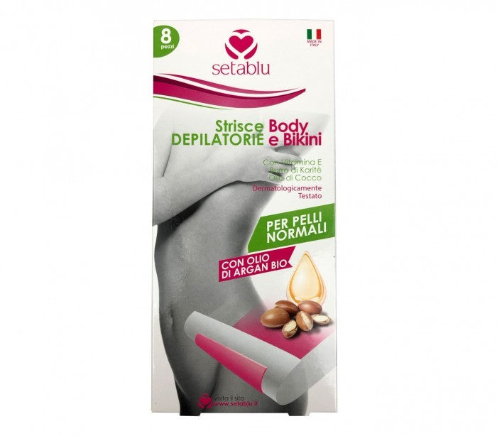Pack 8 bandes dépilatoires SETABLU pour peau normale à l'huile de vitamine E