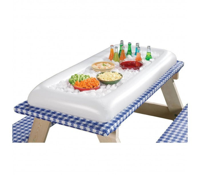 Coussin gonflable en PVC 134x64cm pour boissons ou sandwichs à la piscine ou pique-nique