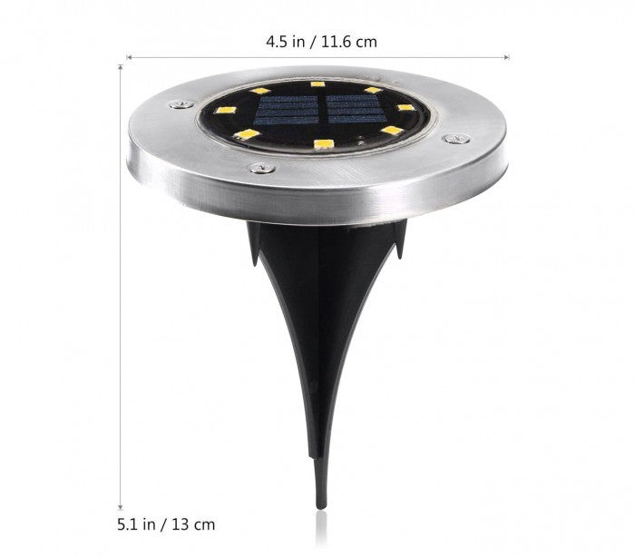 Projecteur de sol énergie solaire 8 LED lumière froide imperméable l'extérieur