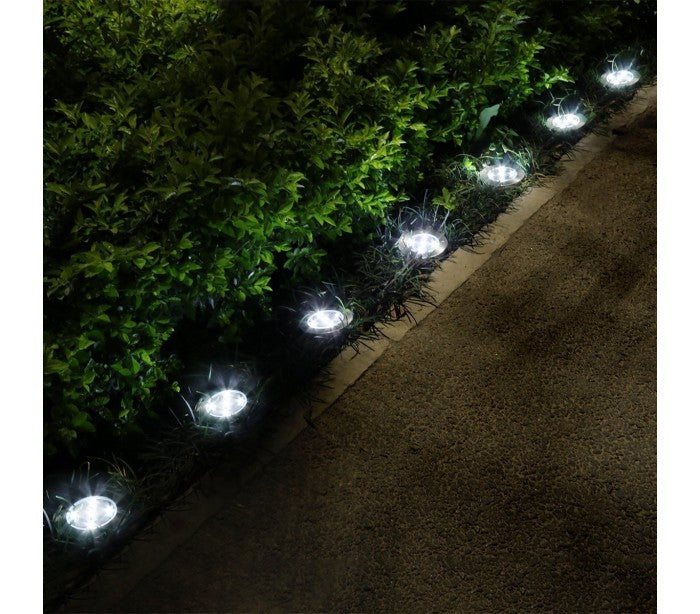 Projecteur de sol énergie solaire 8 LED lumière froide imperméable l'extérieur