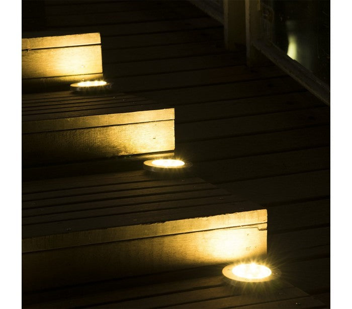 Projecteur de sol énergie solaire 8 LED lumière froide imperméable l'extérieur