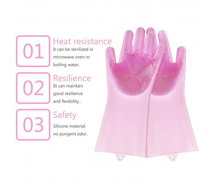 183693 Gants en silicone 2 en 1 avec éponge GLOVE BETTER multifonctionnel
