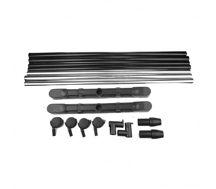 021027 Penderie extensible en métal avec roues 83x41x87cm max h162 cm
