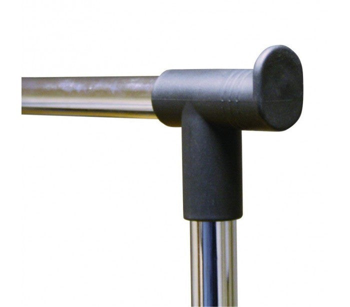 021027 Penderie extensible en métal avec roues 83x41x87cm max h162 cm