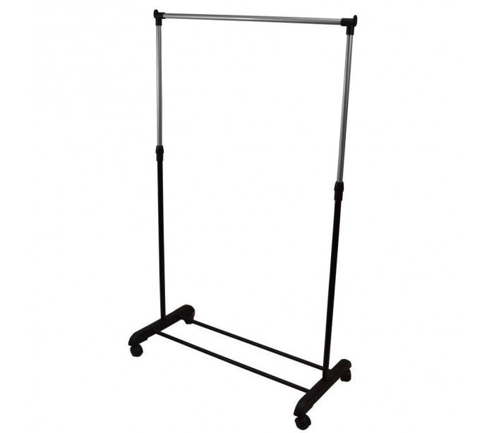 021027 Penderie extensible en métal avec roues 83x41x87cm max h162 cm