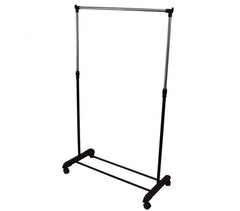 021027 Penderie extensible en métal avec roues 83x41x87cm max h162 cm
