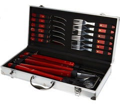 455358 Kit de 16 accessoires pour Barbecue, malette en aluminium pour Barbecue