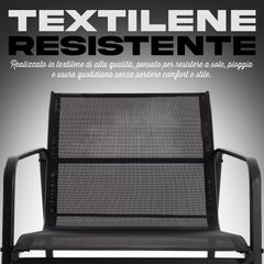 Set Giardino Zanzibar NERO Salotto 4pz da Esterno Divano 2 Poltrone e Tavolino