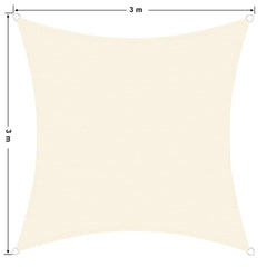 Auvent carré 482414 vert 3x3x3m avec crochets renforcés et corde en nylon