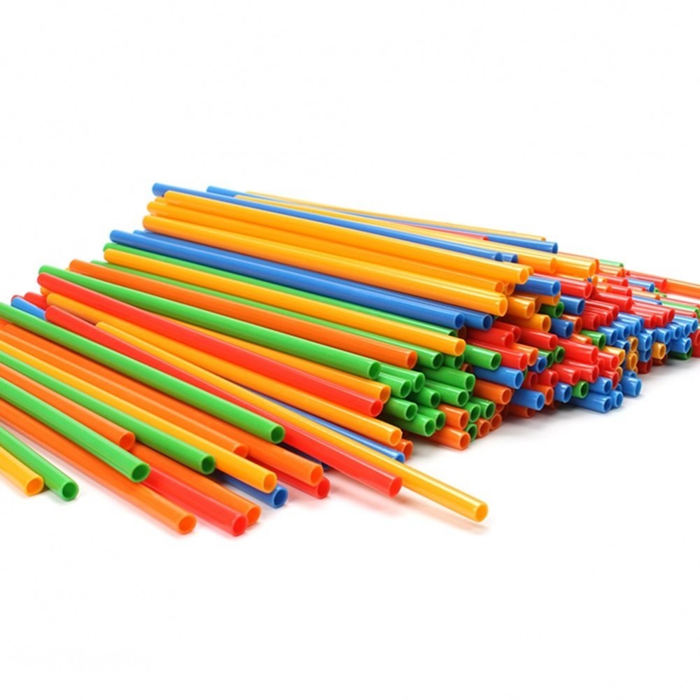 Set de pailles pour constructions 3D avec accessoires 600 pièces