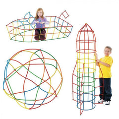 Set de pailles pour constructions 3D avec accessoires 600 pièces