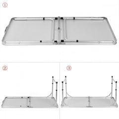 Table pliante en aluminium FUBUCA pour le camping avec tabourets 120x60x70cm
