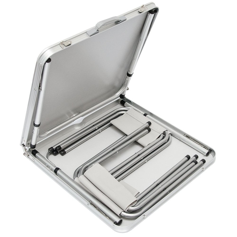 Table pliante en aluminium FUBUCA pour le camping avec tabourets 120x60x70cm