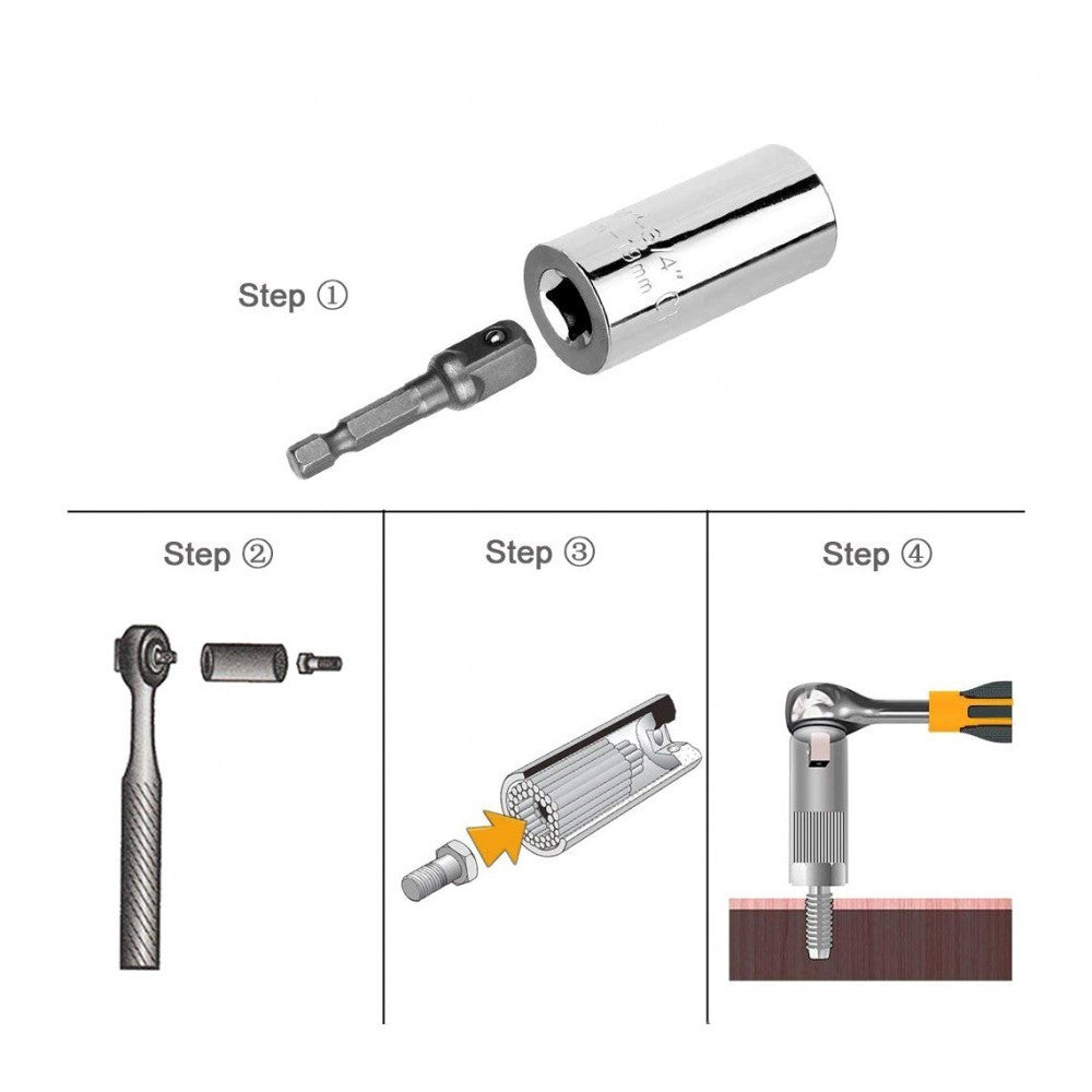 180623 Clé universelle 3 pièces multifonctions et  cliquet GATOR GRIP 7-19 mm