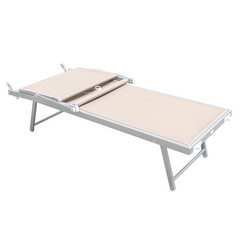 Lettino Prendisole LUXURIOUS Parasole Alluminio Schienale Reclinabile 180X60X40