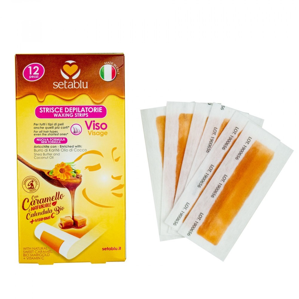931439 12 bandes d'épilation SETABLU avec extraits de caramel et calendula