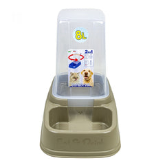 100930 Distributeur 2en1 automatique d'eau ou aliment pour animaux 8L