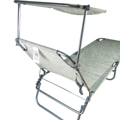483671 Chaise-longue de jardin avec parasol réglable en 3 positions