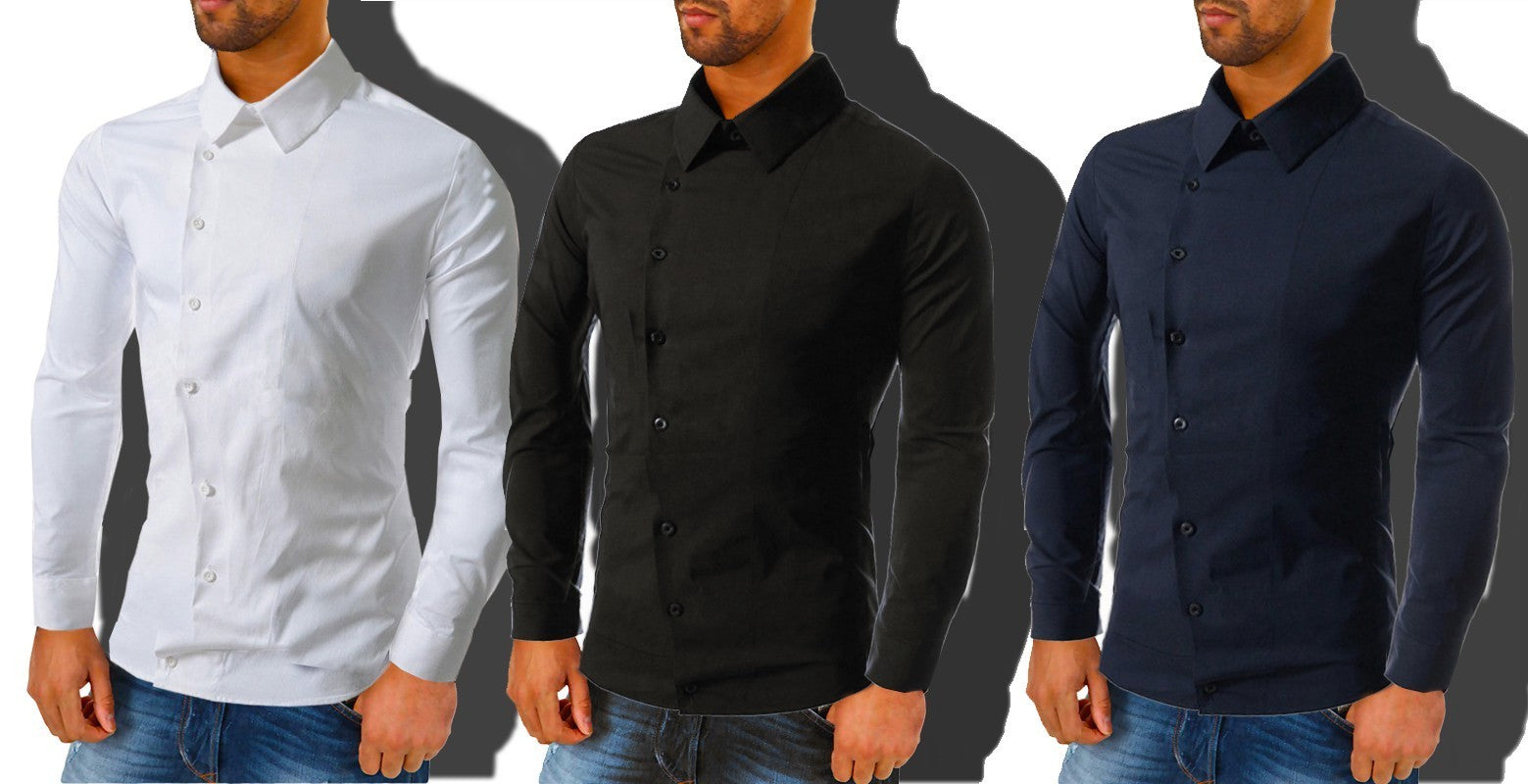 Chemise asymétrique à manches longues et cintré Homme /mode homme - Mod DAMIAN