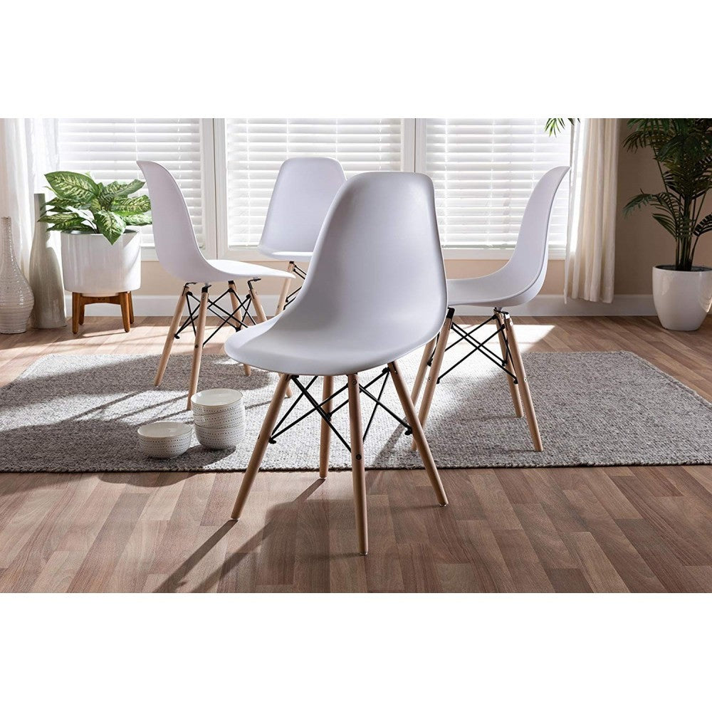 Pack de 4 chaises Supreme avec pieds en bois et structure rigide