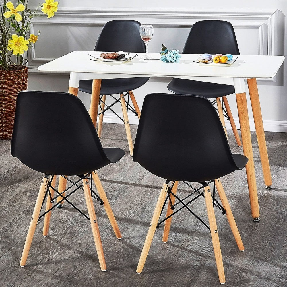 Pack de 4 chaises Supreme avec pieds en bois et structure rigide