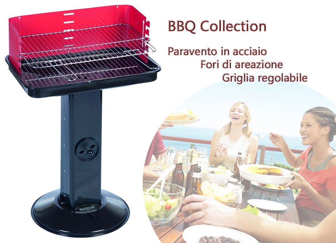 Barbecue à colonne rectangulaire 58x38x70 cm - BBQ COLLECTION
