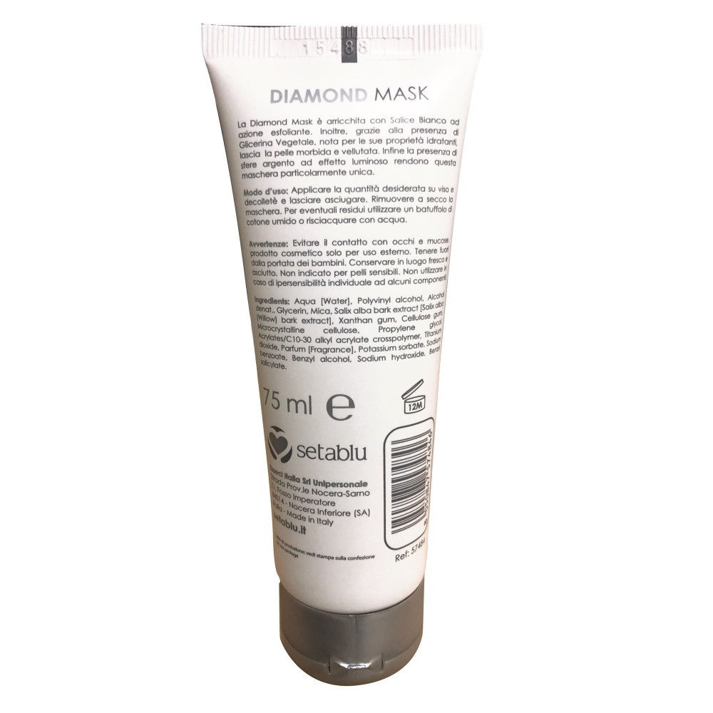 574856 SETABLU masque de diamant avec boules de saule blanc, argentées