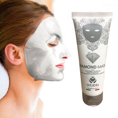 574856 SETABLU masque de diamant avec boules de saule blanc, argentées