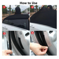 Kit 2 pièces Pare-soleil pour vitre de voiture 54x92cm avec fermeture