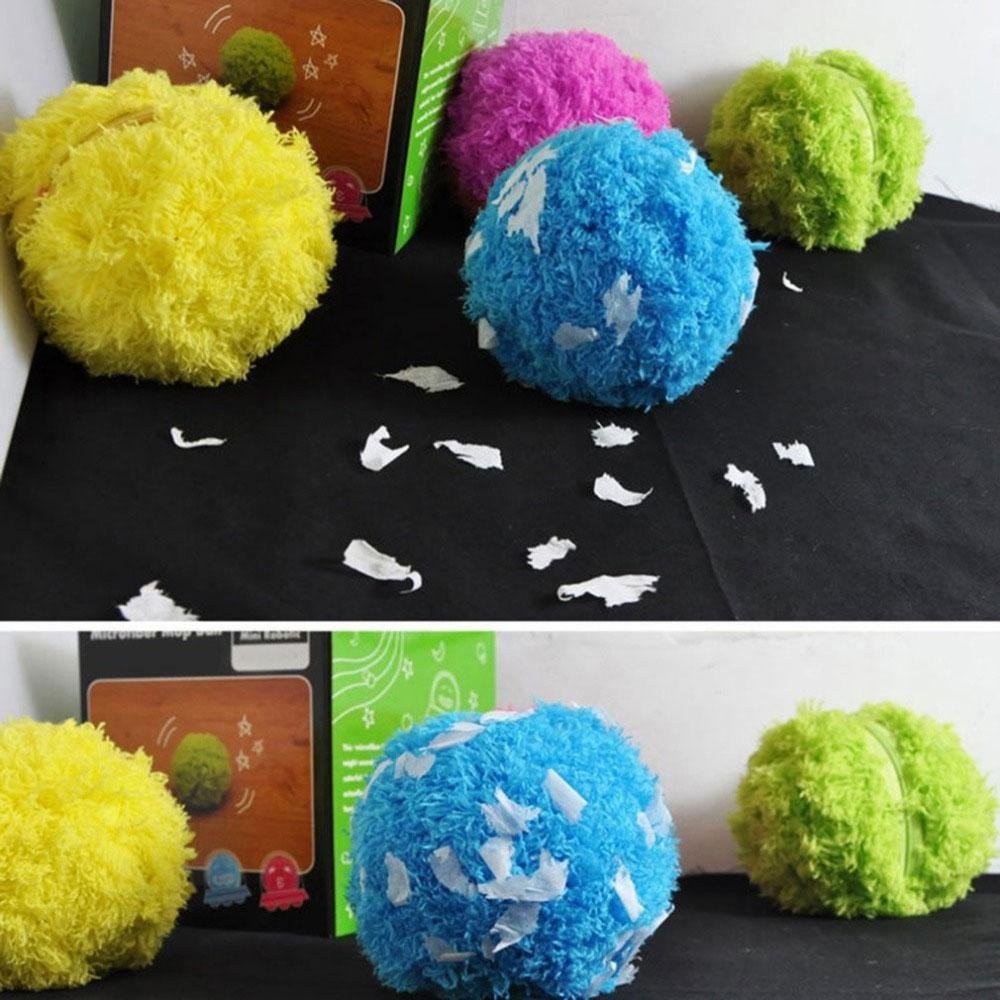 Balle mop avec moteur et housses interchangeables pour nettoyer sols et parquets