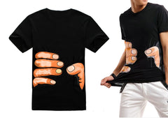 Tee-shirt manches courtes Effet 3D main serrant le corps -Mod SQUEEZE HAND