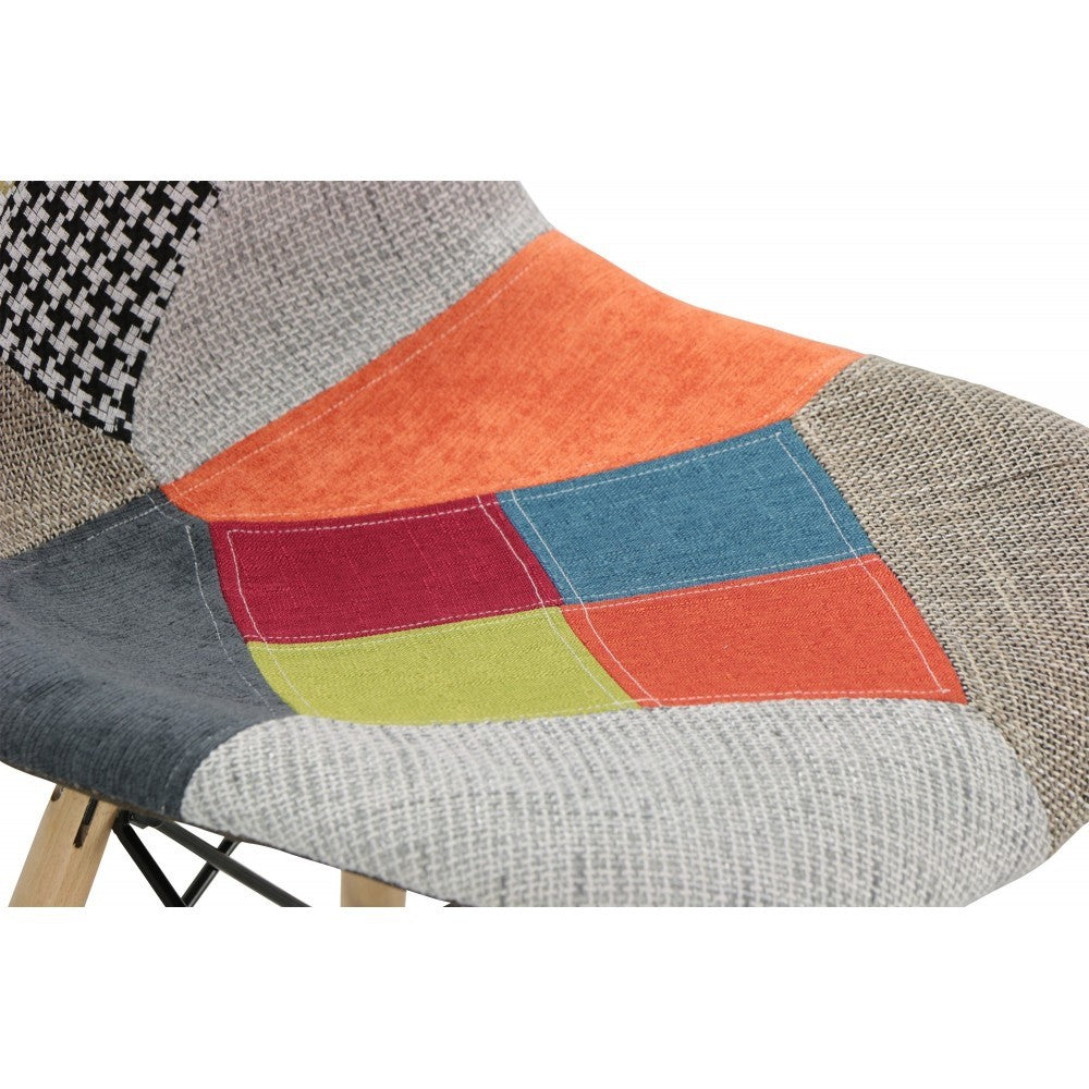 252588 Pack 3 chaises Patchdesign WE TAKE HOME pieds en bois de hêtre