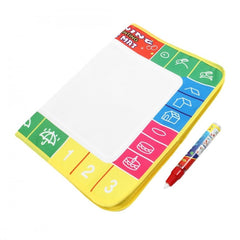 121772 Tapis magique Lettres et chiffres avec marqueur eau magique 45x29cm