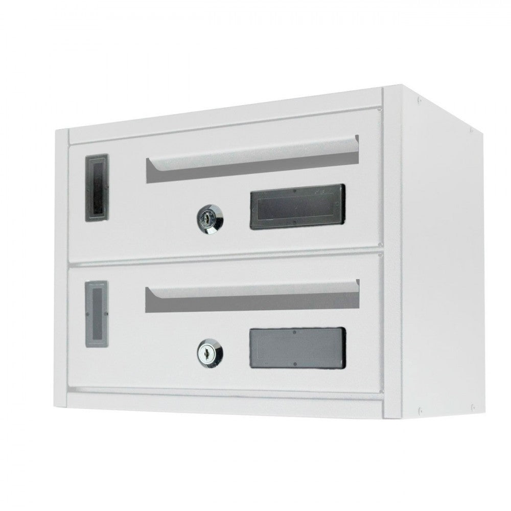 2 boîtes aux lettres Iron White Blanc Art 783B 23x18x30 cm