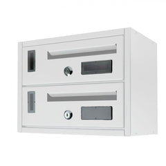 2 boîtes aux lettres Iron White Blanc Art 783B 23x18x30 cm