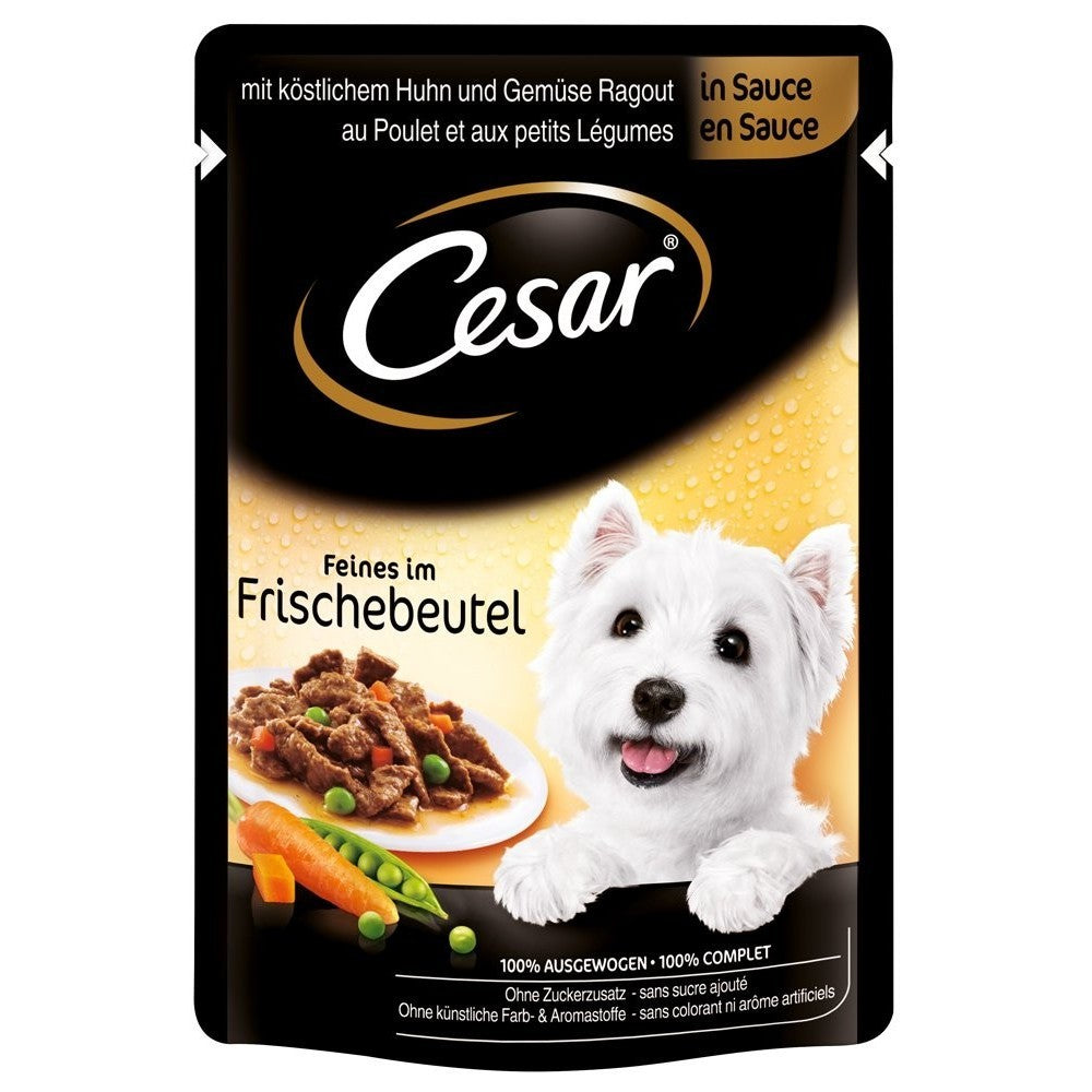Cesar Délices Nourriture pour chien en sauce au poulet et aux légumes 100 g