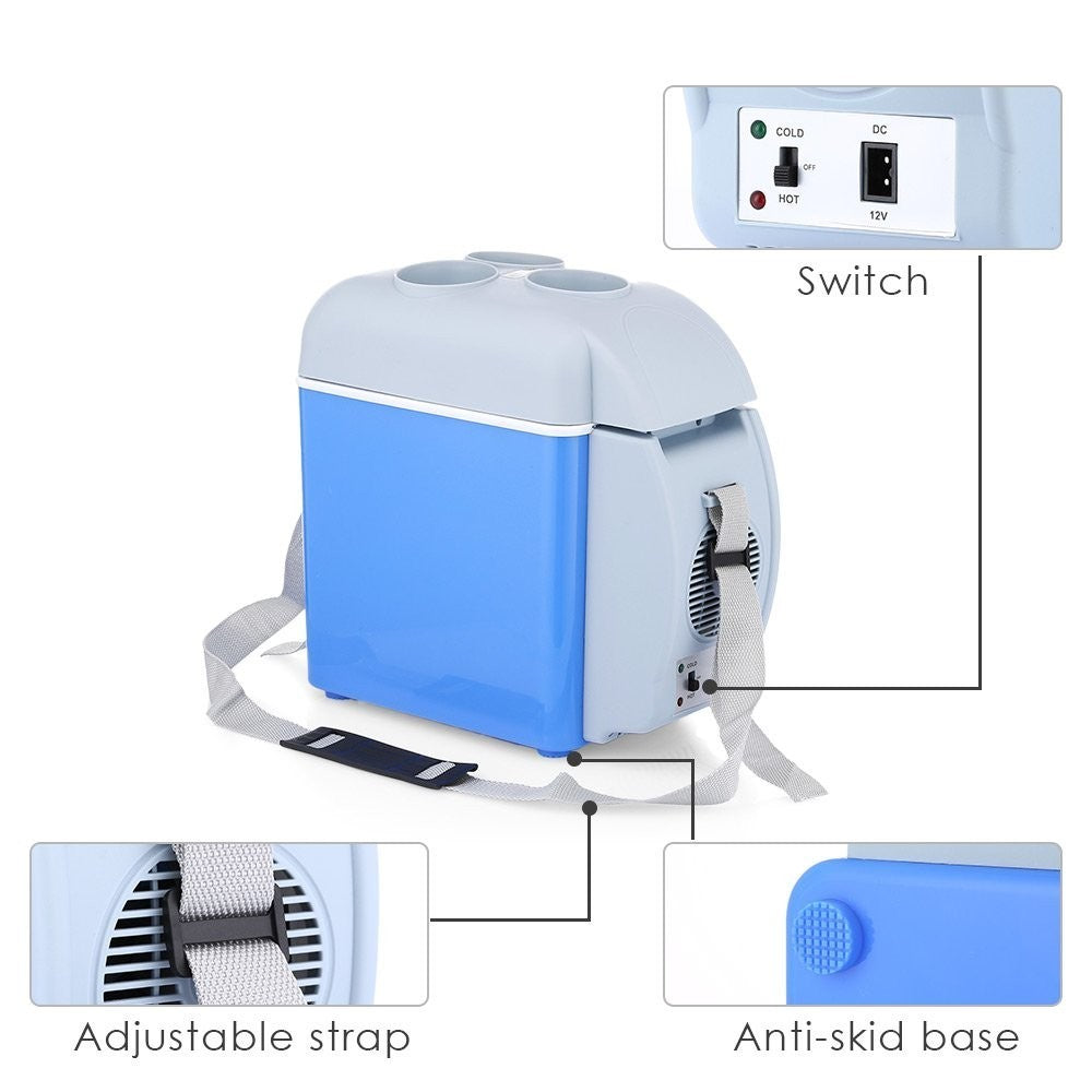 079054 Frigo portable pour voiture et camping 2 en 1 chaud / froid 7.5 LT 12V