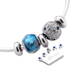 c1650  Bracelet ONE JEWERLY My Story MY QUEEN  en acier cristaux swaroski 316L
