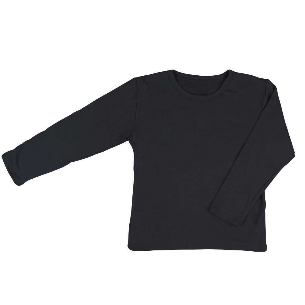 VKA32 T-shirt manches longues enfant Enox, col rond, intérieur polaire