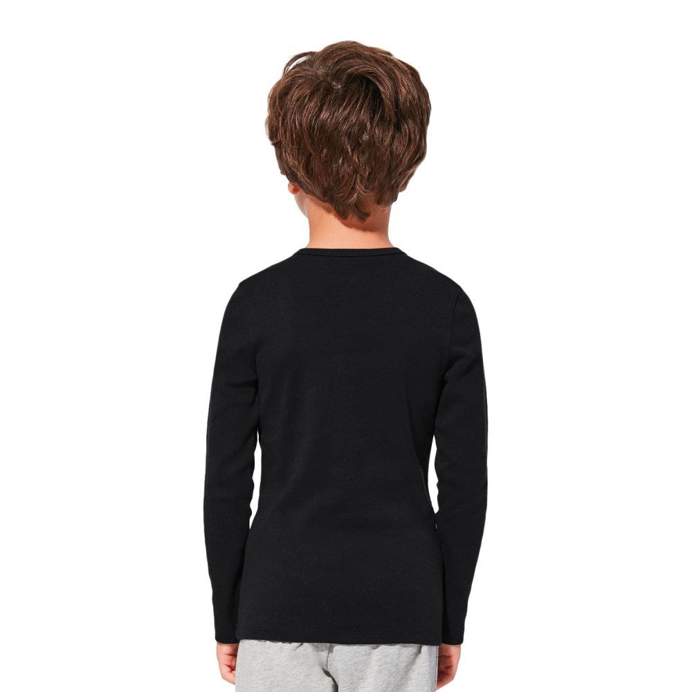VKA32 T-shirt manches longues enfant Enox, col rond, intérieur polaire