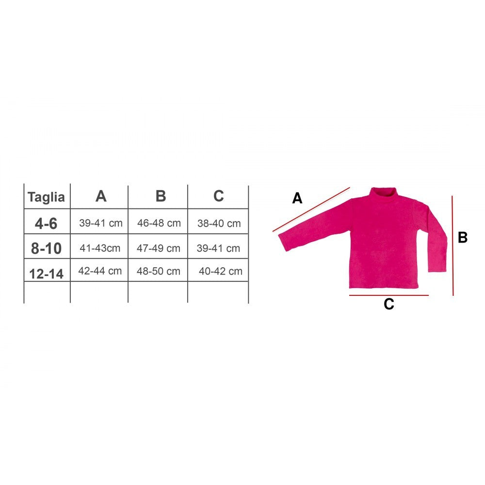 VKA42 T-shirt pour fille col roulé OXIN manches longues et intérieur polaire