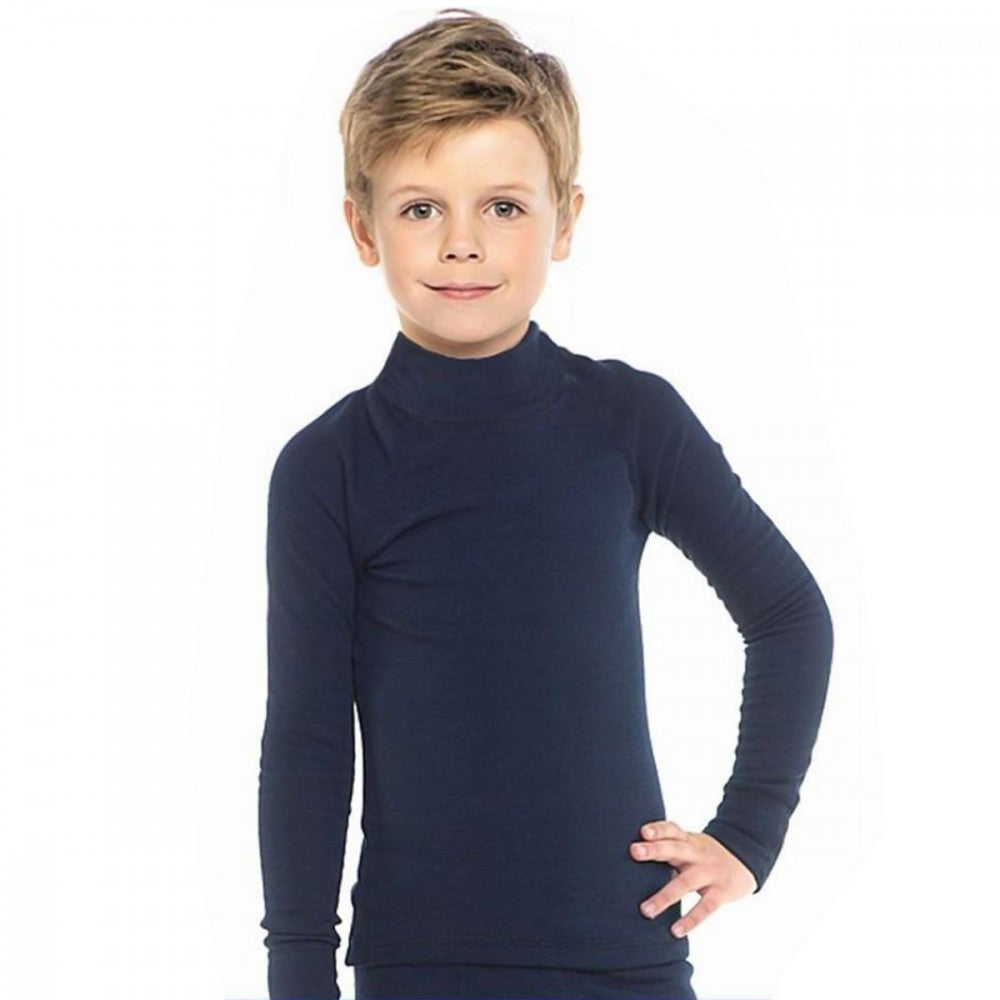VKA31 T-shirt manches longues garçon Manley col haut et intérieur polaire