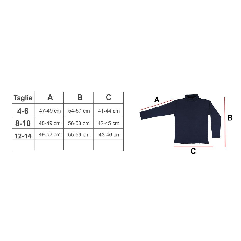 VKA41 Tee-shirt garçon Col roulé Suber, manches longues et intérieur polaire