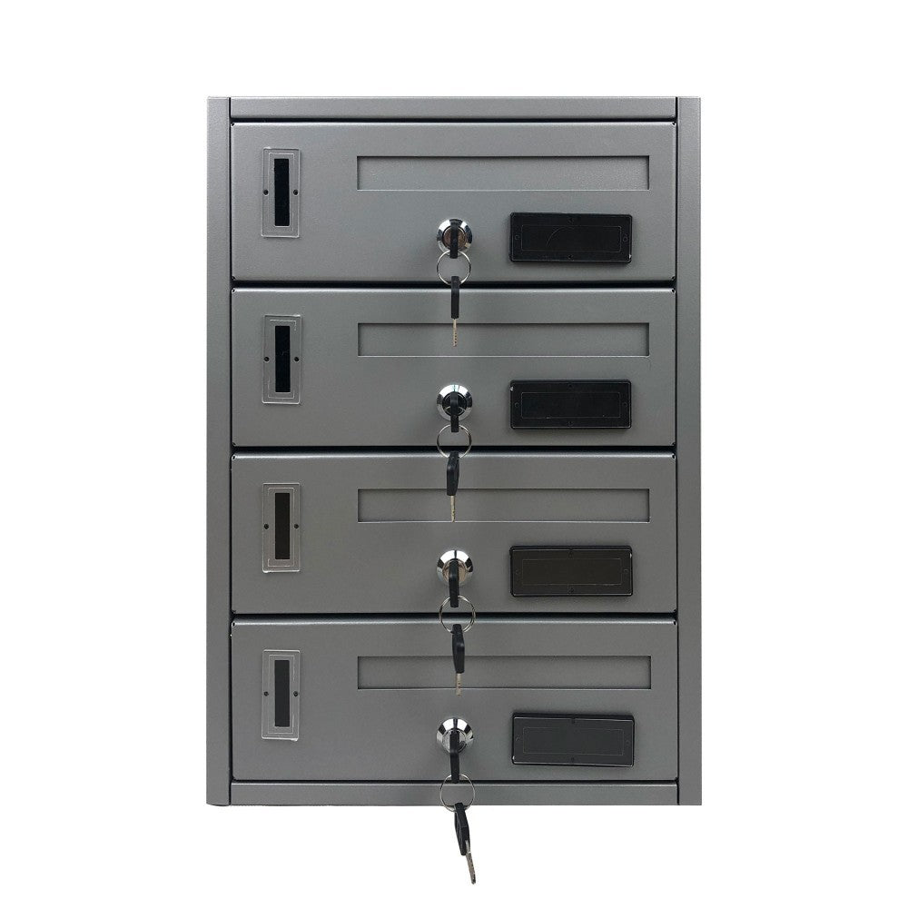 Boîte aux lettres copropriété 4 places Iron Grey 783.C 42x18x30 cm ARGENT