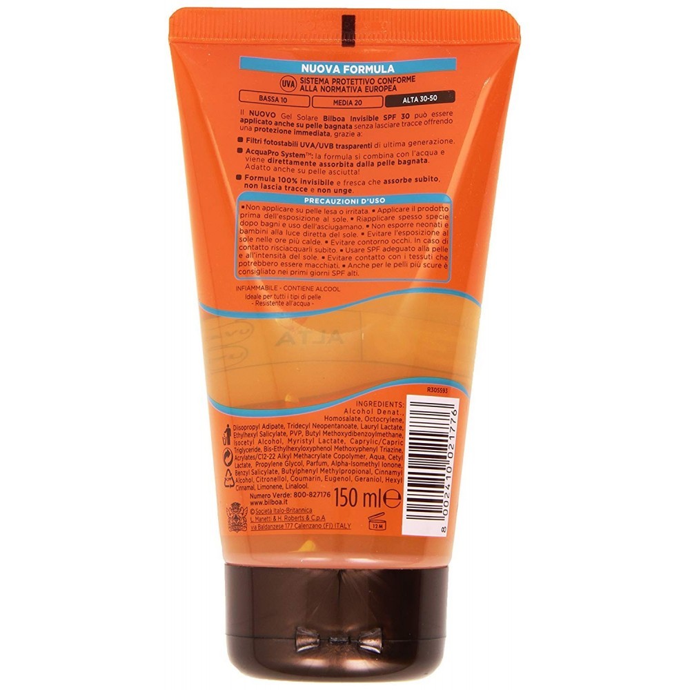 021776 Gel solaire invisible Bilboa Sunscreen 30 Spf HAUT 150 ml