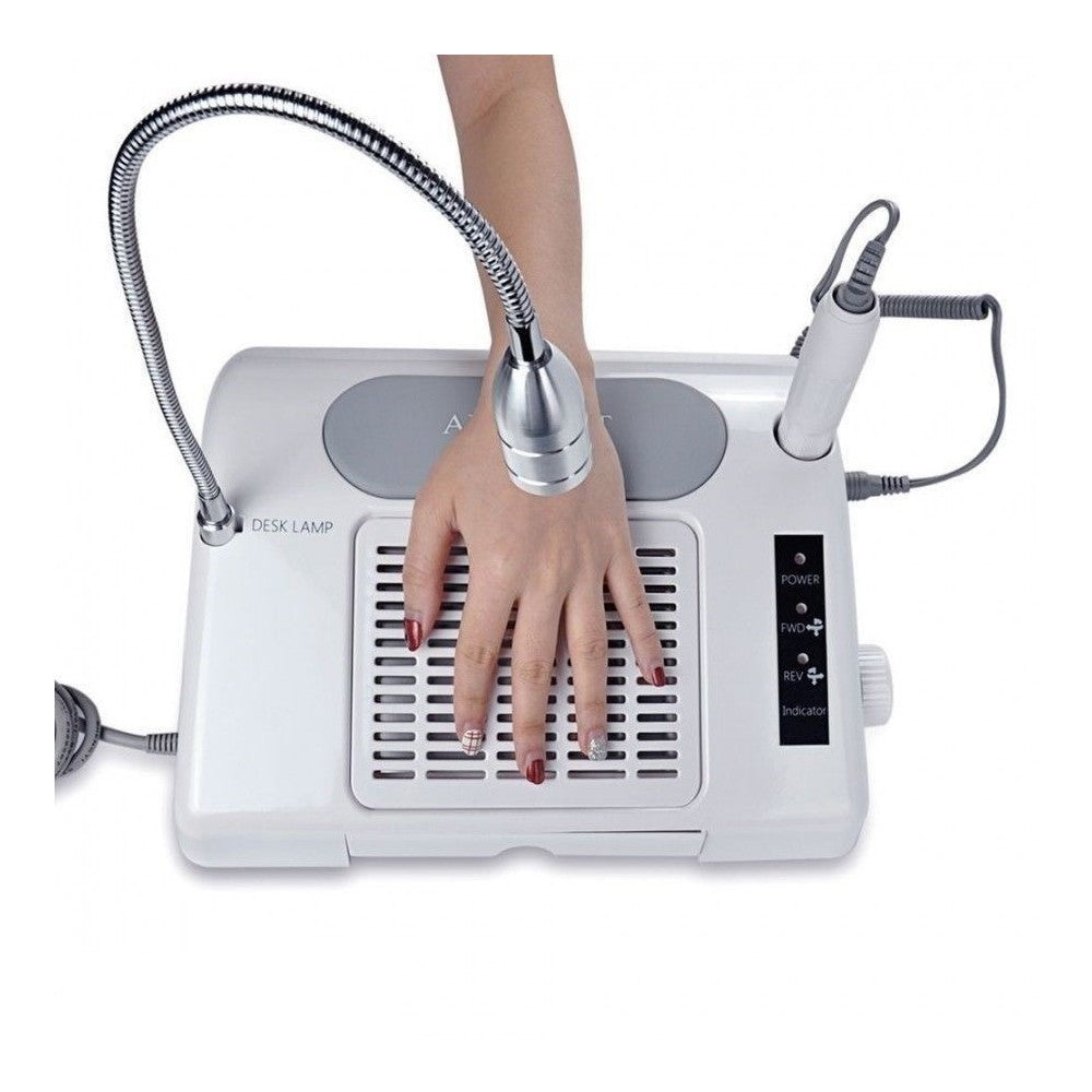 871029 Salon Expert 3 in 1 Kit complet manicure lampe, fraiseuse et aspirateur