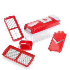 Coupe légume de cuisine manuels avec 13 accessoires rouges SUPER SLICE