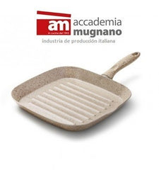 Poéle grill- plancha antiadhésive 30 x 30 effet pierre - Revêtement Diamond Tech